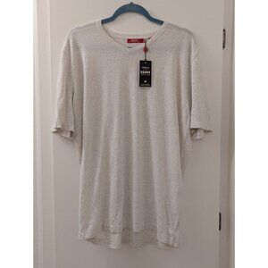 Agave West Coast Luxury Mens Beige V-Neck T-Shirt XL Soft Cotton Blend Vintage